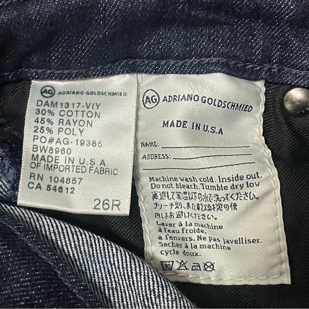 AG Adriano Goldschmied The Ballad Slim Bootcut Dark Navy Wash Jeans Size 26 USA - Picture 8 of 12